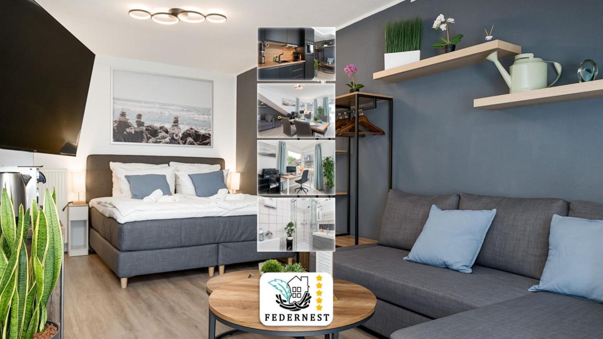 Federnest - Luxus-Studio - Kingsize Boxspringbett - Home-Office Mit Monitor Und Drucker - 11 Min Hbf Duisburgo Exterior foto